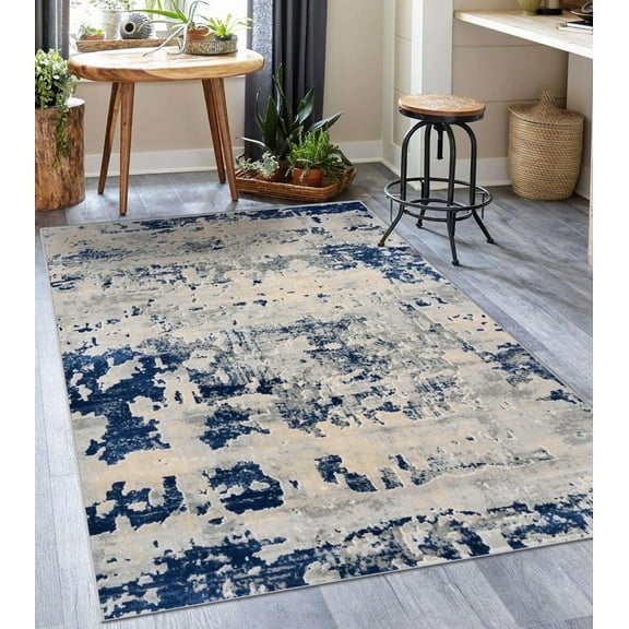 Luxe Weavers Modern Abstract Blue 5x7 Area Rug Machine-Woven Carpet