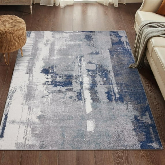 Luxe Weavers Modern Abstract Blue 5x7 Area Rug, Medium Pile Carpet