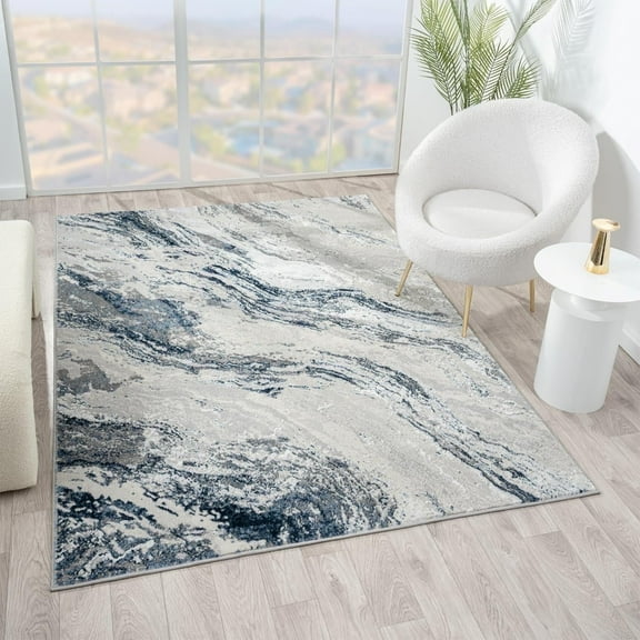 Luxe Weavers Modern Abstract Blue 8x10 Area Rug, Indoor Carpet