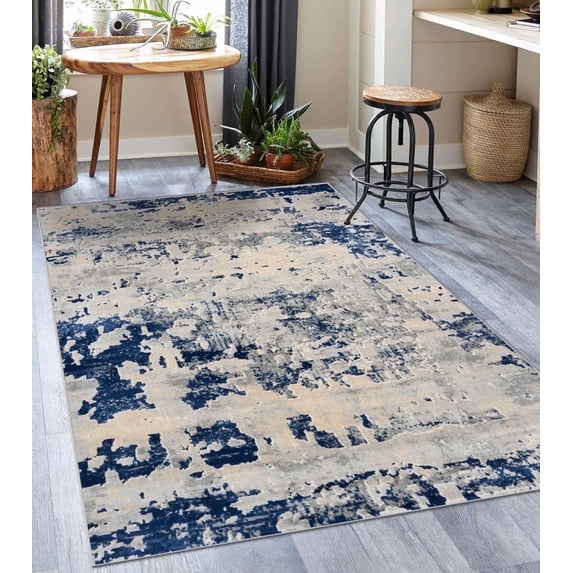 Luxe Weavers Modern Abstract Blue 8x10 Area Rug Machine-Woven Carpet