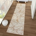 thumbnail image 1 of Luxe Weavers Modern Abstract Branches Cream Gold 2x8 Runner Rug, Machine-Made Hallway Carpet, 1 of 9