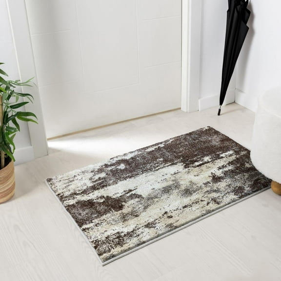 Luxe Weavers Modern Abstract Brown 2x3 Area Rug, Stain Resistant Carpet