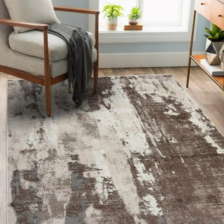 Luxe Weavers Modern Abstract Brown 5x7 Area Rug, Stain Resistant Carpet