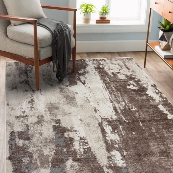Luxe Weavers Modern Abstract Brown 6x9 Area Rug, Stain Resistant Carpet