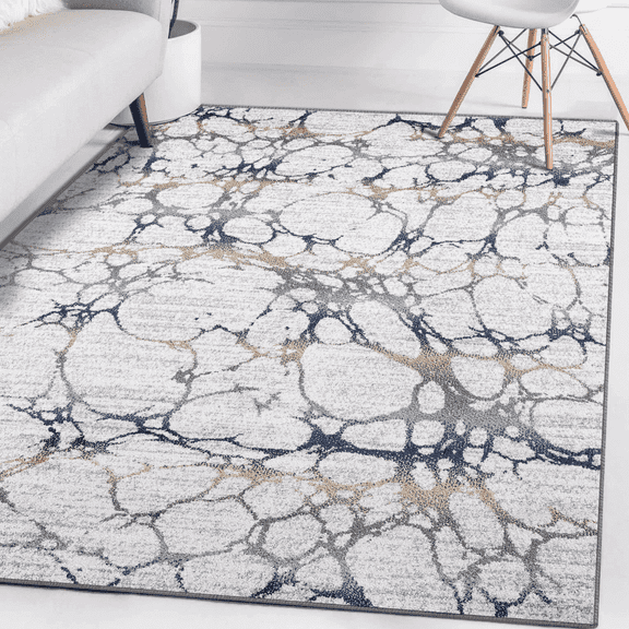 Luxe Weavers Modern Abstract Coastal Ivory 5x7 Area Rug