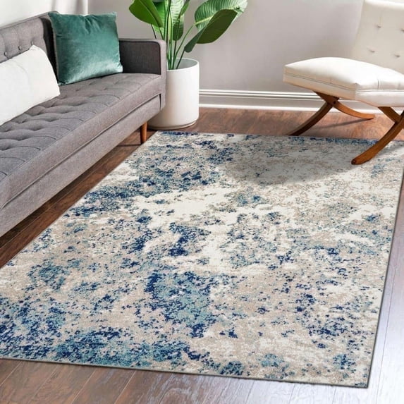 Luxe Weavers Modern Abstract Coastal Stain Resistant Area Rug