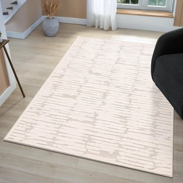 LUXE WEAVERS Modern Abstract Nature Cream Gray 8x10 Area Rug, Non ...