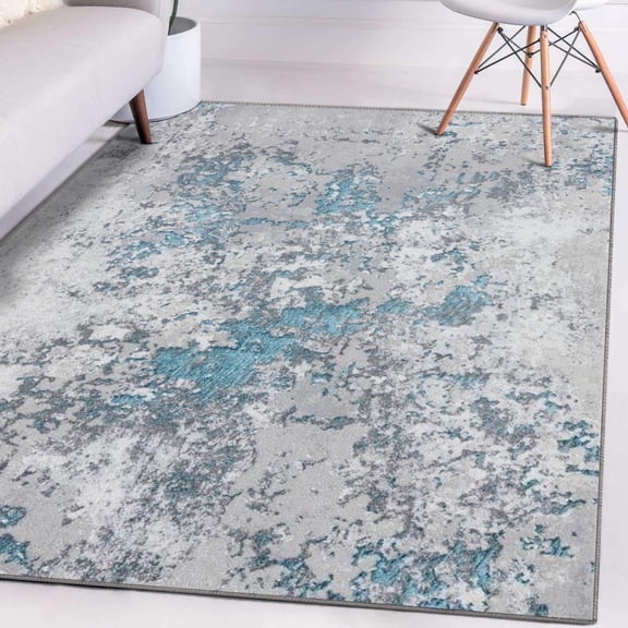 Luxe Weavers Modern Abstract Design Turquoise 9x12 Area Rug for Bedroom or Living Room