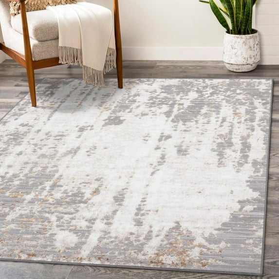 Luxe Weavers Modern Abstract Gold 5x7 Area Rug, Medium Pile Indoor Carpet
