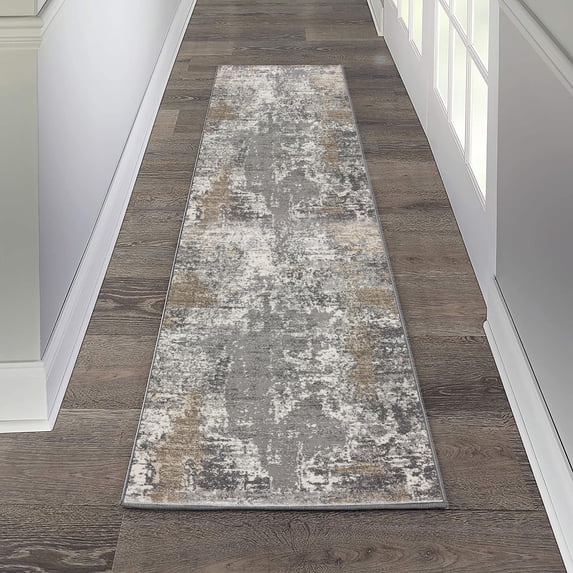 Luxe Weavers Modern Abstract Gray 2x7 Area Rug, Living Room Carpet