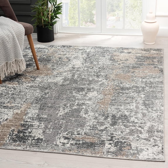 Luxe Weavers Modern Abstract Gray 6x9 Area Rug, Living Room Carpet