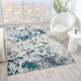 thumbnail image 1 of Luxe Weavers Modern Abstract High Low Texture, Turquoise 8x10 Area Rug Stain-Resistant Carpet, 1 of 10