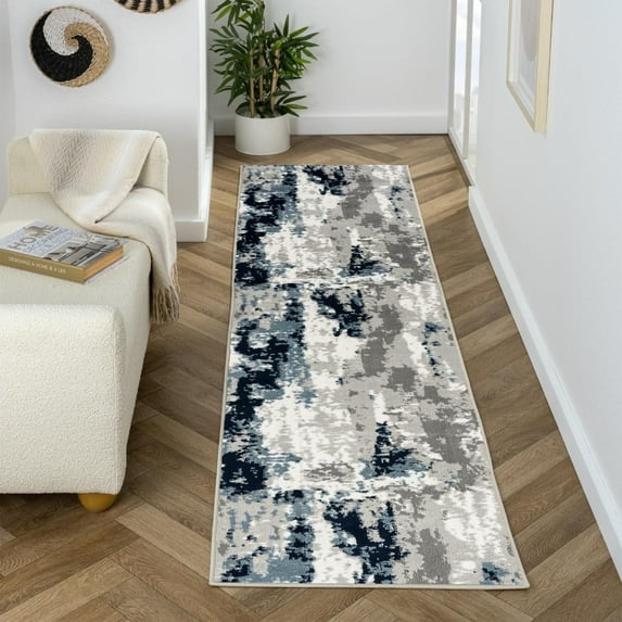 Luxe Weavers Modern Abstract Ivory 2x7 Area Rug, Stain Resistant Carpet