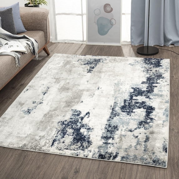 Luxe Weavers Modern Abstract Ivory 5x7 Area Rug, Stain Resistant Carpet