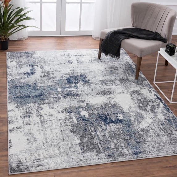 Luxe Weavers Modern Abstract Ivory 5x7 Area Rug, Stain-Resistant