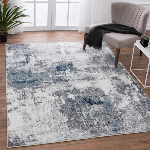 Luxe Weavers Modern Abstract Ivory 8x10 Area Rug, Stain-Resistant