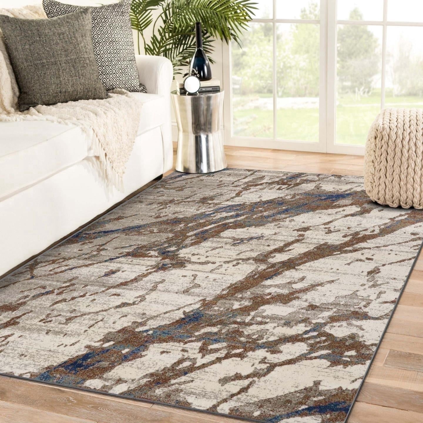 Luxe Weavers Modern Abstract Splatter Multi 5x7 Area Rug Stain ...