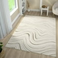 thumbnail image 1 of Luxe Weavers Modern Abstract Swirl Cream 8x10 Area Rug High Low Carpet, 1 of 10