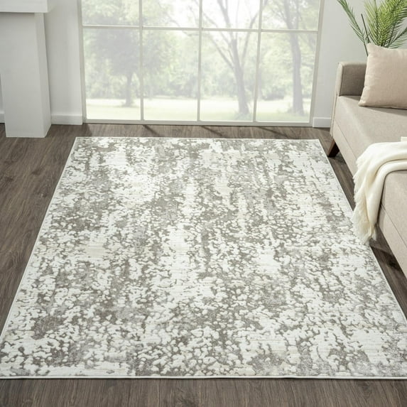 Luxe Weavers Modern Abstract Textured Gray 6x9 Area Rug, Plush Living Room Carpet