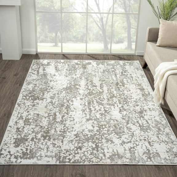 Luxe Weavers Modern Abstract Textured Gray 8x10 Area Rug, Plush Living Room Carpet