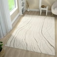 thumbnail image 1 of Luxe Weavers Modern Abstract Wave Cream 6x9 Area Rug High Low Carpet, 1 of 9