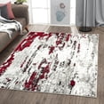 thumbnail image 1 of Luxe Weavers Modern Abstract White Red 6x9 Area Rug, Stain Resistant Contemporary Carpet, 1 of 9