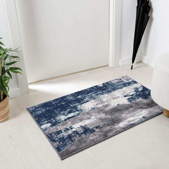 Luxe Weavers Modern Area Rug Abstract Pattern - Dark Blue, Light Blue / 2 x 3