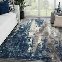 Luxe Weavers Modern Area Rug Abstract Pattern - Dark Blue, Light Blue / 8 x 10