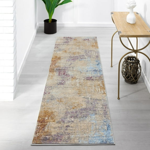 Luxe Weavers Modern Artistic Pastel Multicolor 2x7 Area Rug for Living Room and Bedroom