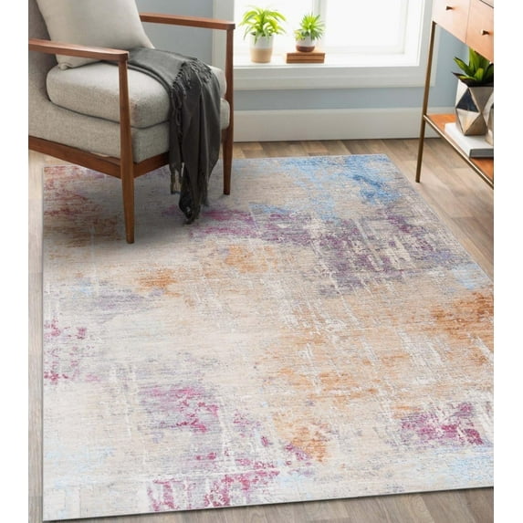 Luxe Weavers Modern Artistic Pastel Multicolor 6x9 Area Rug for Living Room and Bedroom