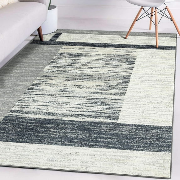 Luxe Weavers Modern Farmhouse Geometric 5x7 Gray Area Rug for Living Room