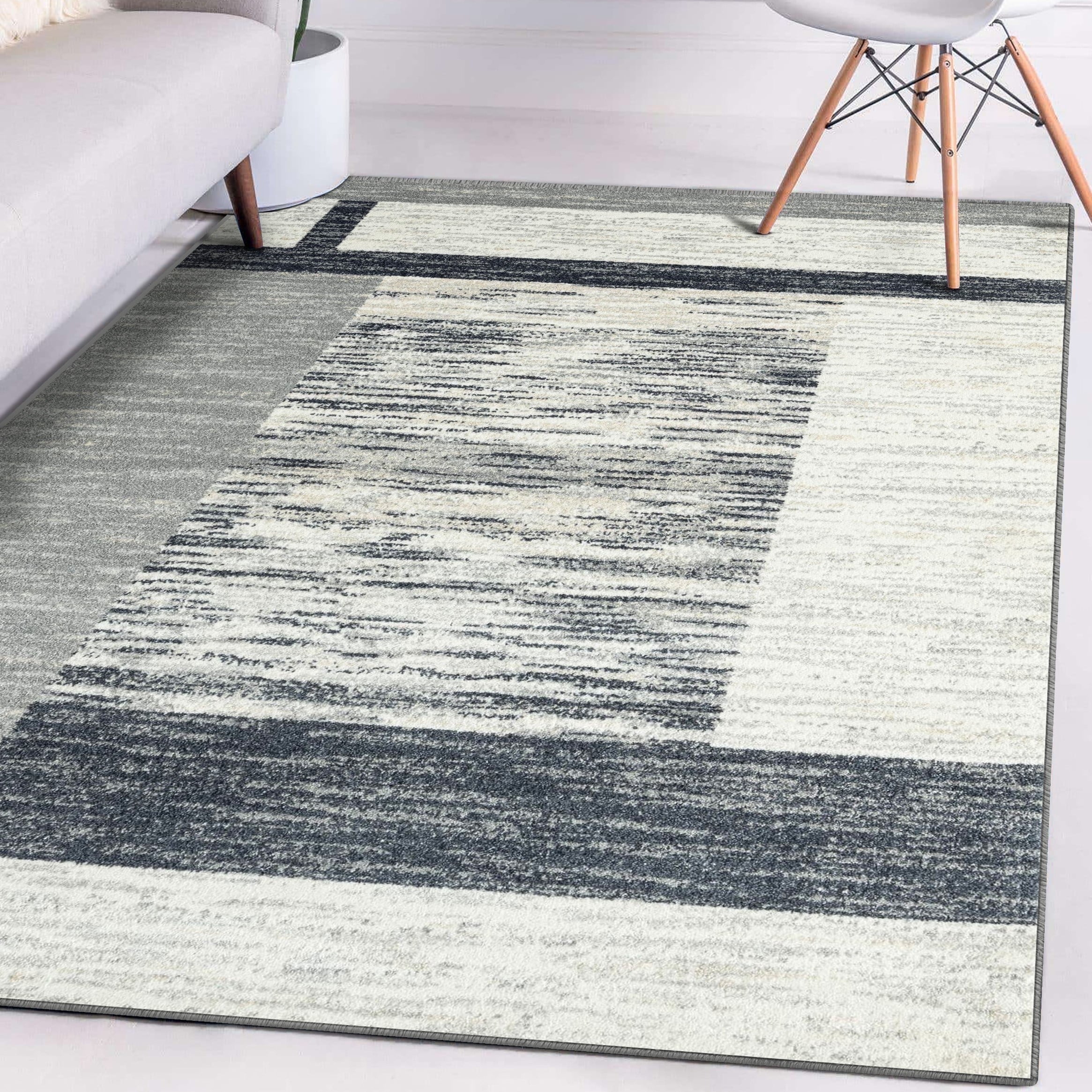 Luxe Weavers Modern Farmhouse Geometric 8x10 Gray Area Rug for Living Room