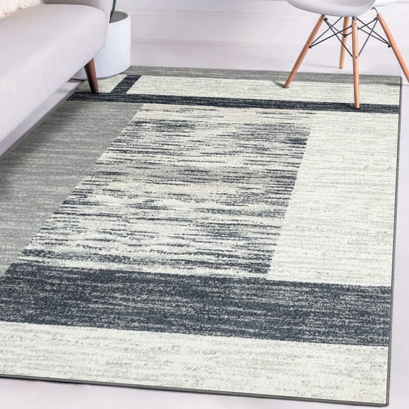 Luxe Weavers Modern Farmhouse Geometric 8x10 Gray Area Rug for Living Room