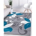 thumbnail image 1 of Luxe Weavers Modern Floral Turquoise 5x7 Area Rug for Living Rooms, 1 of 7
