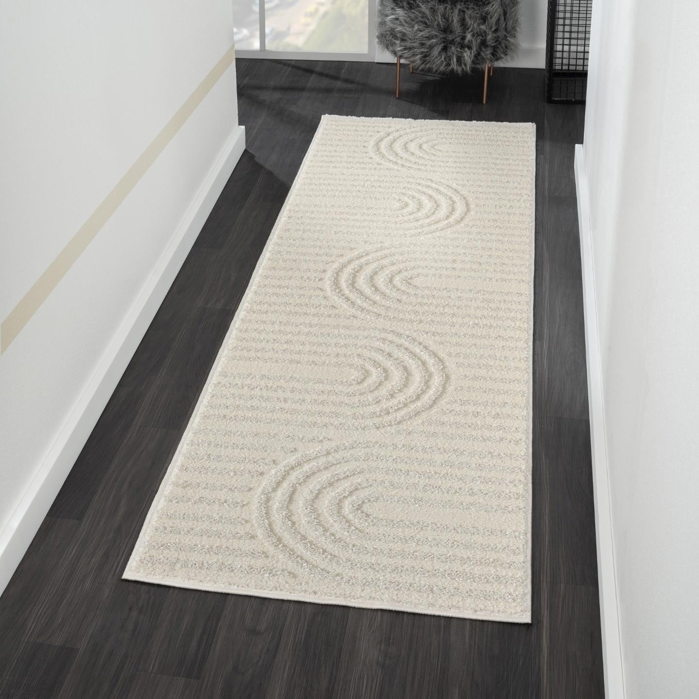 Luxe Weavers Modern Geometric Cream 2x7 Area Rug for Living Room