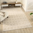 thumbnail image 1 of Luxe Weavers Modern Geometric Grid Beige 8x10 Area Rug, Low Bedroom Carpet, 1 of 9