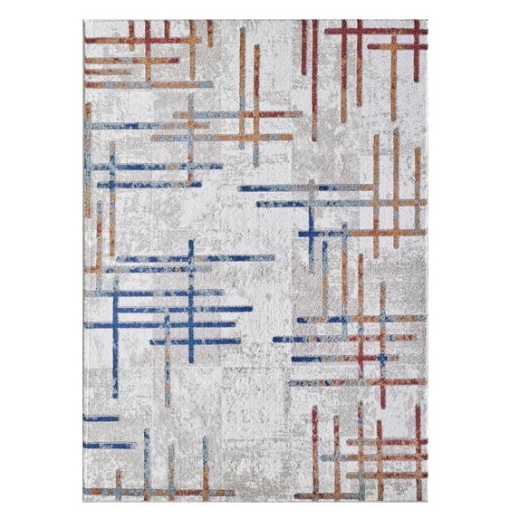 Luxe Weavers Modern Geometric Multicolor 5x7 Area Rug, Stain-Resistant Carpet