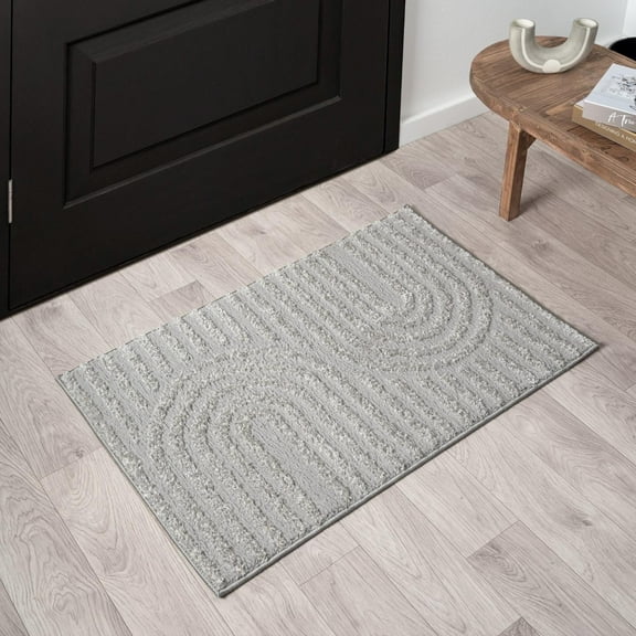 Luxe Weavers Modern Geometric Silver 2x3 Area Rug for Living Room