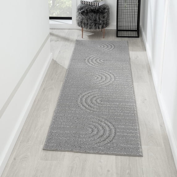 Luxe Weavers Modern Geometric Silver 2x7 Area Rug for Living Room