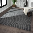 thumbnail image 1 of Luxe Weavers Modern Geometric Wave Anthracite 9x12 Area Rug, Stain Resistant Carpet, 1 of 9
