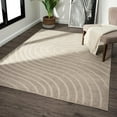 thumbnail image 1 of Luxe Weavers Modern Geometric Wave Beige 5x7 Area Rug, Stain Resistant Carpet, 1 of 9