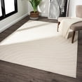 thumbnail image 1 of Luxe Weavers Modern Geometric Wave Cream 4x6 Area Rug, Stain Resistant Carpet, 1 of 10