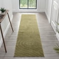 thumbnail image 1 of Luxe Weavers Modern Geometric Wave Green 2x8 Hallway Runner, Stain Resistant Carpet, 1 of 7