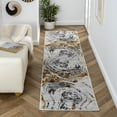 thumbnail image 1 of Luxe Weavers Modern Marble Swirl Gold 2x8 Runner Rug, Metallic Abstract Hallway Carpet, 1 of 7