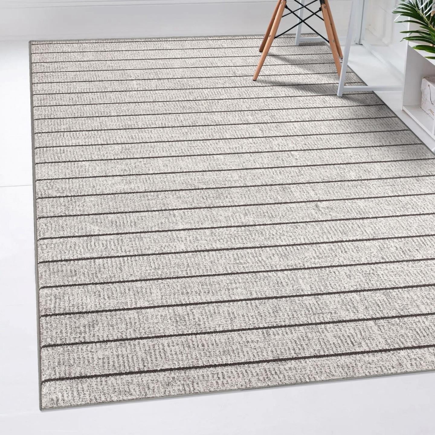 Luxe Weavers Modern Minimalist Striped Gray 5x7 Area Rug