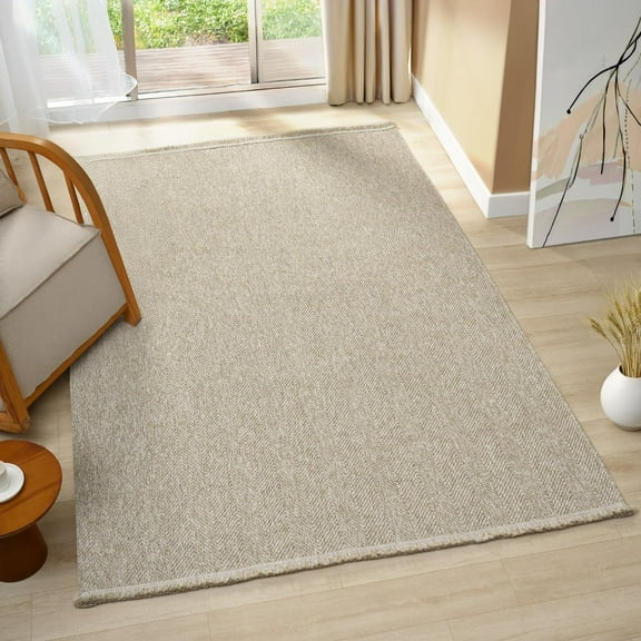 Luxe Weavers Modern Farmhouse Brown 5x7 Area Rug Zigzag Pattern Carpet