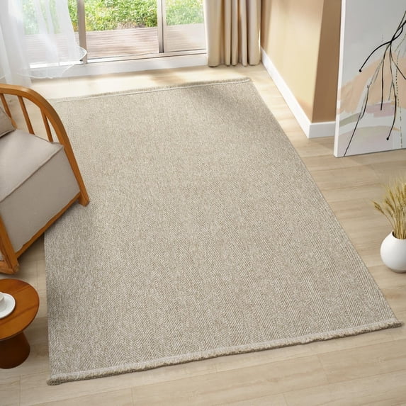 Luxe Weavers Modern Farmhouse Brown 8x10 Area Rug Zigzag Pattern Carpet