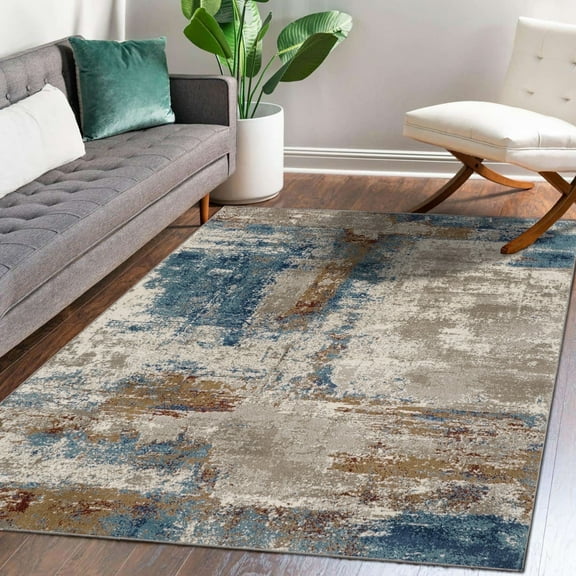 Luxe Weavers Modern Multicolor Size 5x7 Abstract Area Rug, Stain-Resistant Carpet