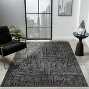 Luxe Weavers Modern Textured Charcoal 5x7 Area Rug, Non-Shedding Carpet