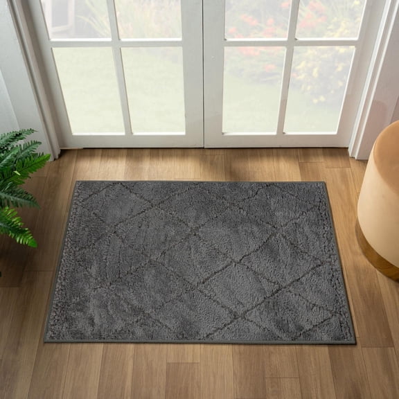 Luxe Weavers Moroccan Diamond Charcoal 2x3 Area Rug